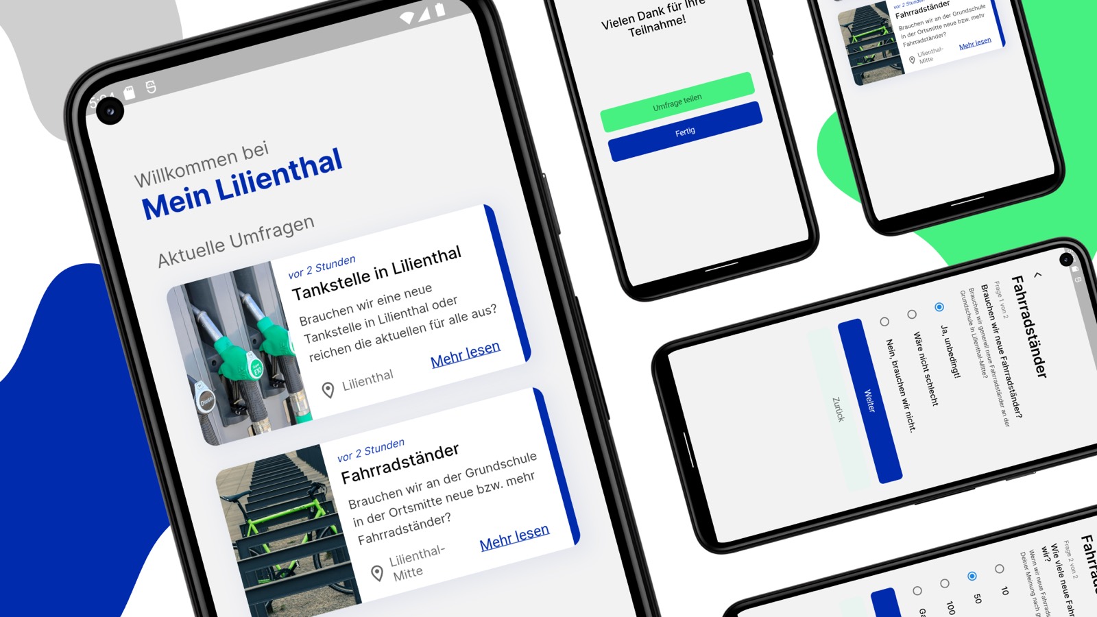 Mein Lilienthal survey app screens